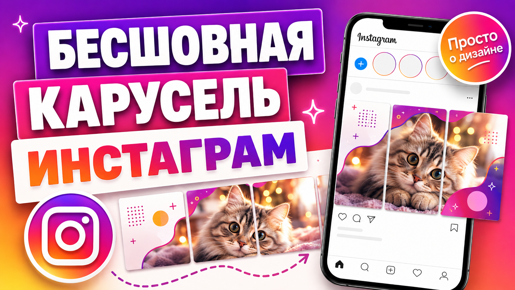 Пять слайдов с одним непрерывным изображением